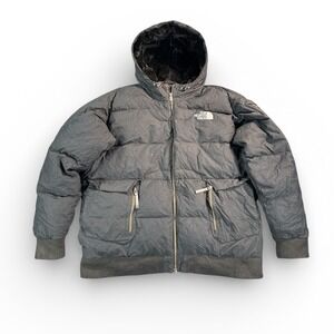 The North Face Mens Puffer Goose Down 550 Jacket‎ Mens XXL Black Hooded Full Zip